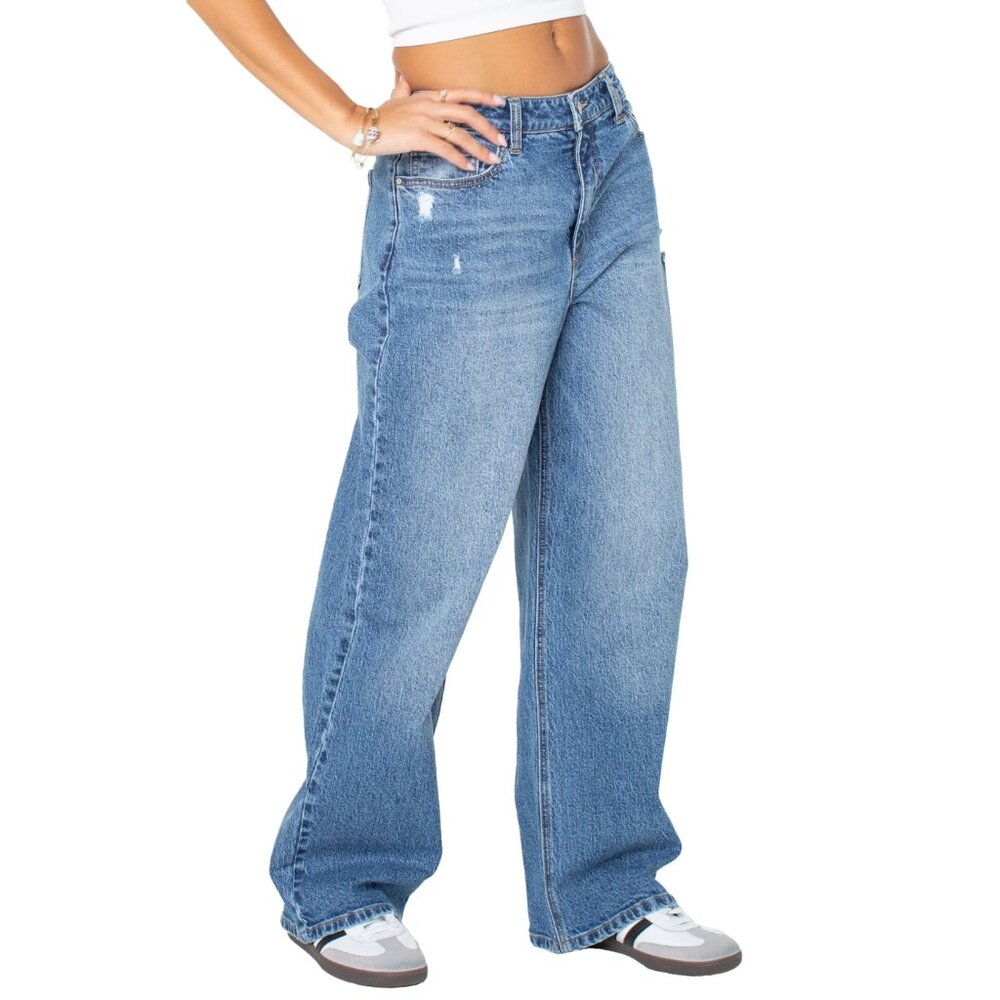 NWT Celebrity Pink Juniors Slouchy Wide Leg Baggy Jeans Size 15/32, 19/34, 21/35 - Picture 12 of 12